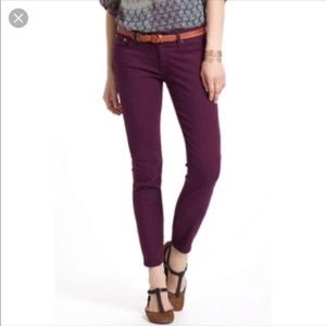 AG Stevie Ankle Slim Straight Ankle Maroon Jean 26